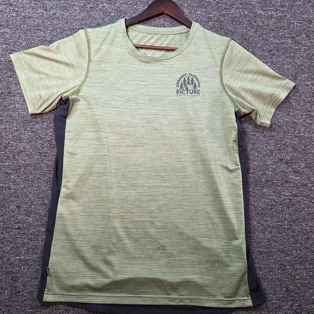 Picture Organic Clothing Shirt Men Medium Green Black Expedition Hiking Gorpcore
